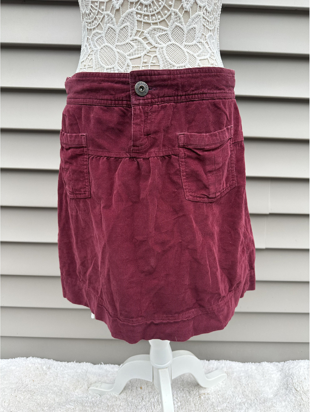 Athleta Burgundy Corduroy Mini Skirt Vintage Casual Fall